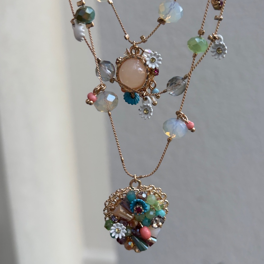 Betsey Johnson Fun and Vibrant layered Beaded Necklace - Picture 3 of 6